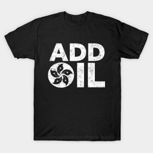 Hong Kong Add Oil Protest Design with Hong Kong Flag Distressed White version. T-Shirt